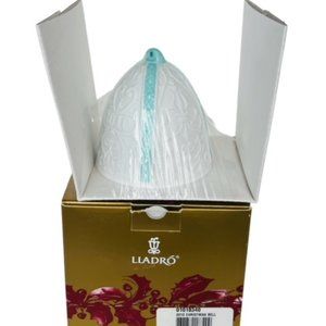 Lladro Bell porcelain ornament figurine Spain Christmas Box 2010 blue ribbon vtg